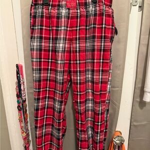 Victoria's Secret Red and Black Plaid Lounge Cuffed Pants